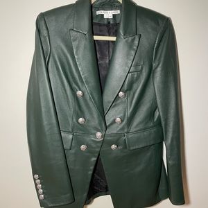 Veronica Beard Green 100% lamb leather Dickey jacket